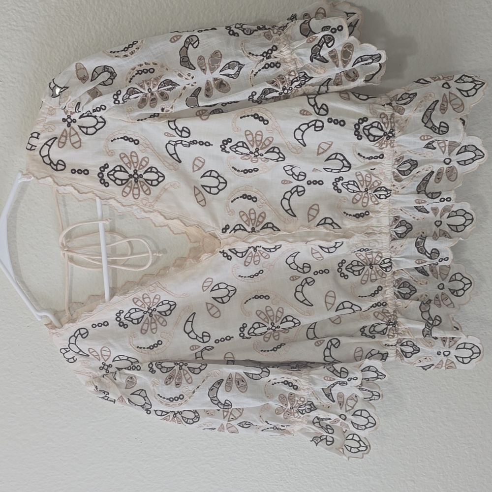 Anthropologie Eyelet  Cream Lace Blouse S - Picture 3 of 9